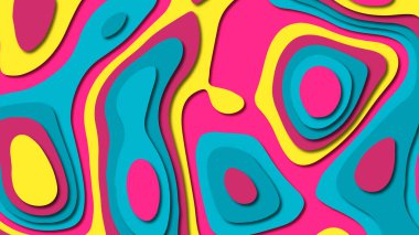 Kağıt Sanat karikatür soyut dalgalar. Kağıt arka plan bölmek. Modern origami tasarım şablonu. Kağıt arka plan kes. Soyut gerçekçi kağıt dekorasyon dokulu tasarımı için