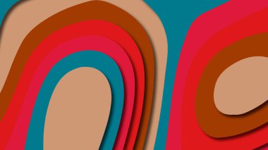 Kağıt Sanat karikatür soyut dalgalar. Kağıt arka plan bölmek. Modern origami tasarım şablonu. Kağıt arka plan kes. Soyut gerçekçi kağıt dekorasyon dokulu tasarımı için