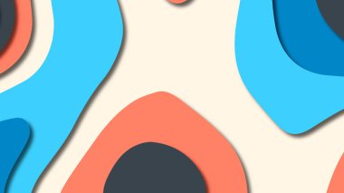 Kağıt Sanat karikatür soyut dalgalar. Kağıt arka plan bölmek. Modern origami tasarım şablonu. Kağıt arka plan kes. Soyut gerçekçi kağıt dekorasyon dokulu tasarımı için