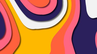 Kağıt Sanat karikatür soyut dalgalar. Kağıt arka plan bölmek. Modern origami tasarım şablonu. Kağıt arka plan kes. Soyut gerçekçi kağıt dekorasyon dokulu tasarımı için