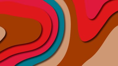 Kağıt Sanat karikatür soyut dalgalar. Kağıt arka plan bölmek. Modern origami tasarım şablonu. Kağıt arka plan kes. Soyut gerçekçi kağıt dekorasyon dokulu tasarımı için