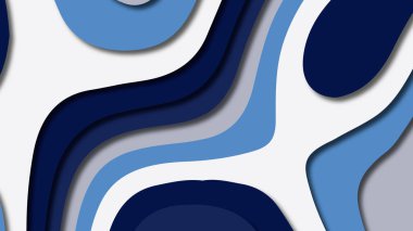 Kağıt Sanat karikatür soyut dalgalar. Kağıt arka plan bölmek. Modern origami tasarım şablonu. Kağıt arka plan kes. Soyut gerçekçi kağıt dekorasyon dokulu tasarımı için