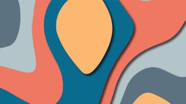 Kağıt Sanat karikatür soyut dalgalar. Kağıt arka plan bölmek. Modern origami tasarım şablonu. Kağıt arka plan kes. Soyut gerçekçi kağıt dekorasyon dokulu tasarımı için