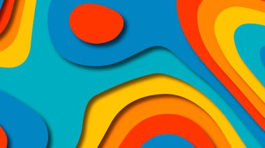 Kağıt Sanat karikatür soyut dalgalar. Kağıt arka plan bölmek. Modern origami tasarım şablonu. Kağıt arka plan kes. Soyut gerçekçi kağıt dekorasyon dokulu tasarımı için