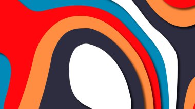 Kağıt Sanat karikatür soyut dalgalar. Kağıt arka plan bölmek. Modern origami tasarım şablonu. Kağıt arka plan kes. Soyut gerçekçi kağıt dekorasyon dokulu tasarımı için