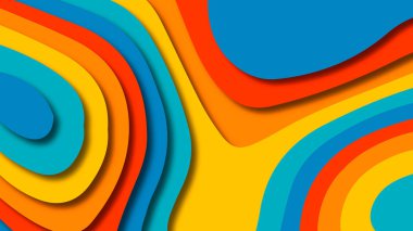 Kağıt Sanat karikatür soyut dalgalar. Kağıt arka plan bölmek. Modern origami tasarım şablonu. Kağıt arka plan kes. Soyut gerçekçi kağıt dekorasyon dokulu tasarımı için