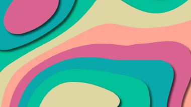 Kağıt Sanat karikatür soyut dalgalar. Kağıt arka plan bölmek. Modern origami tasarım şablonu. Kağıt arka plan kes. Soyut gerçekçi kağıt dekorasyon dokulu tasarımı için