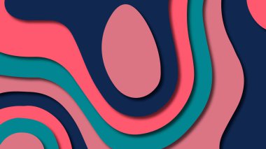 Kağıt Sanat karikatür soyut dalgalar. Kağıt arka plan bölmek. Modern origami tasarım şablonu. Kağıt arka plan kes. Soyut gerçekçi kağıt dekorasyon dokulu tasarımı için