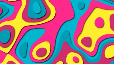 Kağıt Sanat karikatür soyut dalgalar. Kağıt arka plan bölmek. Modern origami tasarım şablonu. Kağıt arka plan kes. Soyut gerçekçi kağıt dekorasyon dokulu tasarımı için