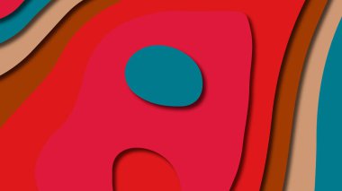 Kağıt Sanat karikatür soyut dalgalar. Kağıt arka plan bölmek. Modern origami tasarım şablonu. Kağıt arka plan kes. Soyut gerçekçi kağıt dekorasyon dokulu tasarımı için