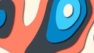 Kağıt Sanat karikatür soyut dalgalar. Kağıt arka plan bölmek. Modern origami tasarım şablonu. Kağıt arka plan kes. Soyut gerçekçi kağıt dekorasyon dokulu tasarımı için