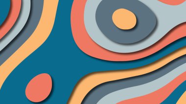 Kağıt Sanat karikatür soyut dalgalar. Kağıt arka plan bölmek. Modern origami tasarım şablonu. Kağıt arka plan kes. Soyut gerçekçi kağıt dekorasyon dokulu tasarımı için