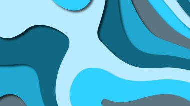 Kağıt Sanat karikatür soyut dalgalar. Kağıt arka plan bölmek. Modern origami tasarım şablonu. Kağıt arka plan kes. Soyut gerçekçi kağıt dekorasyon dokulu tasarımı için