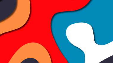 Kağıt Sanat karikatür soyut dalgalar. Kağıt arka plan bölmek. Modern origami tasarım şablonu. Kağıt arka plan kes. Soyut gerçekçi kağıt dekorasyon dokulu tasarımı için