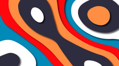 Kağıt Sanat karikatür soyut dalgalar. Kağıt arka plan bölmek. Modern origami tasarım şablonu. Kağıt arka plan kes. Soyut gerçekçi kağıt dekorasyon dokulu tasarımı için