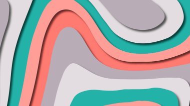 Kağıt Sanat karikatür soyut dalgalar. Kağıt arka plan bölmek. Modern origami tasarım şablonu. Kağıt arka plan kes. Soyut gerçekçi kağıt dekorasyon dokulu tasarımı için