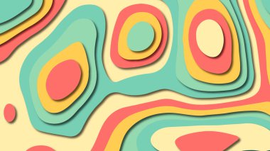 Kağıt Sanat karikatür soyut dalgalar. Kağıt arka plan bölmek. Modern origami tasarım şablonu. Kağıt arka plan kes. Soyut gerçekçi kağıt dekorasyon dokulu tasarımı için