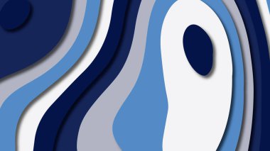 Kağıt Sanat karikatür soyut dalgalar. Kağıt arka plan bölmek. Modern origami tasarım şablonu. Kağıt arka plan kes. Soyut gerçekçi kağıt dekorasyon dokulu tasarımı için