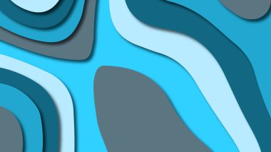 Kağıt Sanat karikatür soyut dalgalar. Kağıt arka plan bölmek. Modern origami tasarım şablonu. Kağıt arka plan kes. Soyut gerçekçi kağıt dekorasyon dokulu tasarımı için