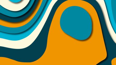 Kağıt Sanat karikatür soyut dalgalar. Kağıt arka plan bölmek. Modern origami tasarım şablonu. Kağıt arka plan kes. Soyut gerçekçi kağıt dekorasyon dokulu tasarımı için