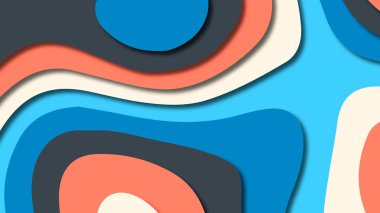 Kağıt Sanat karikatür soyut dalgalar. Kağıt arka plan bölmek. Modern origami tasarım şablonu. Kağıt arka plan kes. Soyut gerçekçi kağıt dekorasyon dokulu tasarımı için