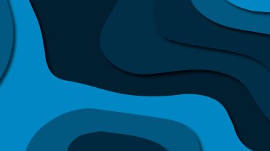 Kağıt Sanat karikatür soyut dalgalar. Kağıt arka plan bölmek. Modern origami tasarım şablonu. Kağıt arka plan kes. Soyut gerçekçi kağıt dekorasyon dokulu tasarımı için