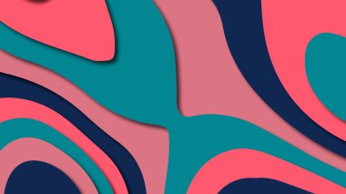 Kağıt Sanat karikatür soyut dalgalar. Kağıt arka plan bölmek. Modern origami tasarım şablonu. Kağıt arka plan kes. Soyut gerçekçi kağıt dekorasyon dokulu tasarımı için