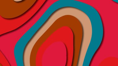 Kağıt Sanat karikatür soyut dalgalar. Kağıt arka plan bölmek. Modern origami tasarım şablonu. Kağıt arka plan kes. Soyut gerçekçi kağıt dekorasyon dokulu tasarımı için