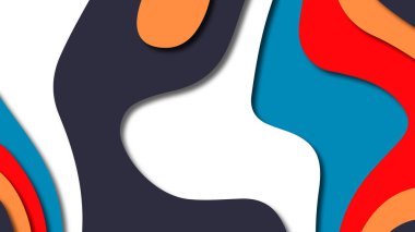 Kağıt Sanat karikatür soyut dalgalar. Kağıt arka plan bölmek. Modern origami tasarım şablonu. Kağıt arka plan kes. Soyut gerçekçi kağıt dekorasyon dokulu tasarımı için