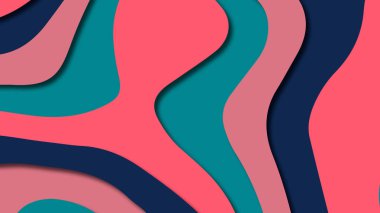 Kağıt Sanat karikatür soyut dalgalar. Kağıt arka plan bölmek. Modern origami tasarım şablonu. Kağıt arka plan kes. Soyut gerçekçi kağıt dekorasyon dokulu tasarımı için