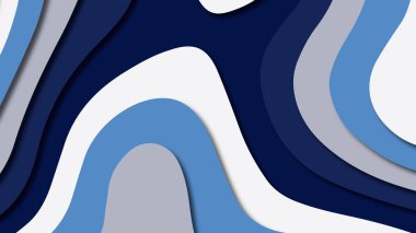 Kağıt Sanat karikatür soyut dalgalar. Kağıt arka plan bölmek. Modern origami tasarım şablonu. Kağıt arka plan kes. Soyut gerçekçi kağıt dekorasyon dokulu tasarımı için