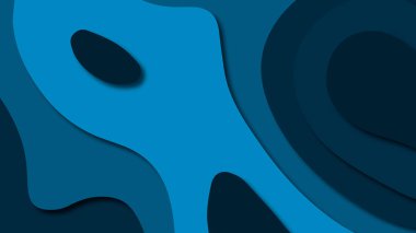 Kağıt Sanat karikatür soyut dalgalar. Kağıt arka plan bölmek. Modern origami tasarım şablonu. Kağıt arka plan kes. Soyut gerçekçi kağıt dekorasyon dokulu tasarımı için