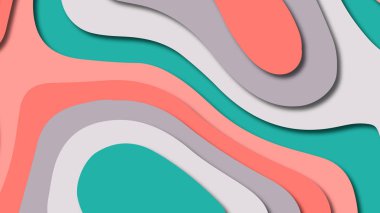 Kağıt Sanat karikatür soyut dalgalar. Kağıt arka plan bölmek. Modern origami tasarım şablonu. Kağıt arka plan kes. Soyut gerçekçi kağıt dekorasyon dokulu tasarımı için