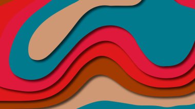 Kağıt Sanat karikatür soyut dalgalar. Kağıt arka plan bölmek. Modern origami tasarım şablonu. Kağıt arka plan kes. Soyut gerçekçi kağıt dekorasyon dokulu tasarımı için