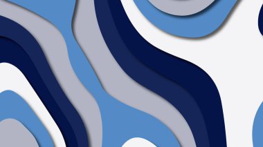 Kağıt Sanat karikatür soyut dalgalar. Kağıt arka plan bölmek. Modern origami tasarım şablonu. Kağıt arka plan kes. Soyut gerçekçi kağıt dekorasyon dokulu tasarımı için