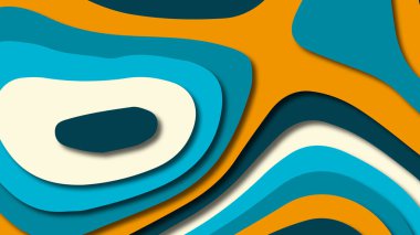 Kağıt Sanat karikatür soyut dalgalar. Kağıt arka plan bölmek. Modern origami tasarım şablonu. Kağıt arka plan kes. Soyut gerçekçi kağıt dekorasyon dokulu tasarımı için