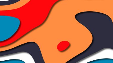 Kağıt Sanat karikatür soyut dalgalar. Kağıt arka plan bölmek. Modern origami tasarım şablonu. Kağıt arka plan kes. Soyut gerçekçi kağıt dekorasyon dokulu tasarımı için