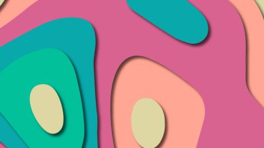 Kağıt Sanat karikatür soyut dalgalar. Kağıt arka plan bölmek. Modern origami tasarım şablonu. Kağıt arka plan kes. Soyut gerçekçi kağıt dekorasyon dokulu tasarımı için