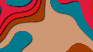 Kağıt Sanat karikatür soyut dalgalar. Kağıt arka plan bölmek. Modern origami tasarım şablonu. Kağıt arka plan kes. Soyut gerçekçi kağıt dekorasyon dokulu tasarımı için