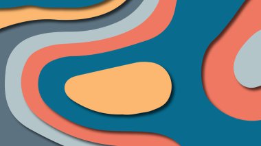 Kağıt Sanat karikatür soyut dalgalar. Kağıt arka plan bölmek. Modern origami tasarım şablonu. Kağıt arka plan kes. Soyut gerçekçi kağıt dekorasyon dokulu tasarımı için