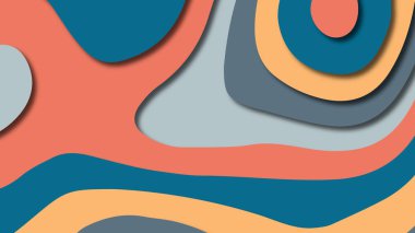 Kağıt Sanat karikatür soyut dalgalar. Kağıt arka plan bölmek. Modern origami tasarım şablonu. Kağıt arka plan kes. Soyut gerçekçi kağıt dekorasyon dokulu tasarımı için