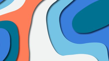 Kağıt Sanat karikatür soyut dalgalar. Kağıt arka plan bölmek. Modern origami tasarım şablonu. Kağıt arka plan kes. Soyut gerçekçi kağıt dekorasyon dokulu tasarımı için