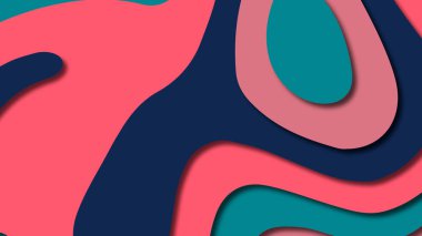 Kağıt Sanat karikatür soyut dalgalar. Kağıt arka plan bölmek. Modern origami tasarım şablonu. Kağıt arka plan kes. Soyut gerçekçi kağıt dekorasyon dokulu tasarımı için