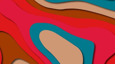 Kağıt Sanat karikatür soyut dalgalar. Kağıt arka plan bölmek. Modern origami tasarım şablonu. Kağıt arka plan kes. Soyut gerçekçi kağıt dekorasyon dokulu tasarımı için