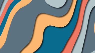 Kağıt Sanat karikatür soyut dalgalar. Kağıt arka plan bölmek. Modern origami tasarım şablonu. Kağıt arka plan kes. Soyut gerçekçi kağıt dekorasyon dokulu tasarımı için