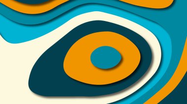 Kağıt Sanat karikatür soyut dalgalar. Kağıt arka plan bölmek. Modern origami tasarım şablonu. Kağıt arka plan kes. Soyut gerçekçi kağıt dekorasyon dokulu tasarımı için