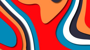 Kağıt Sanat karikatür soyut dalgalar. Kağıt arka plan bölmek. Modern origami tasarım şablonu. Kağıt arka plan kes. Soyut gerçekçi kağıt dekorasyon dokulu tasarımı için