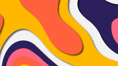 Kağıt Sanat karikatür soyut dalgalar. Kağıt arka plan bölmek. Modern origami tasarım şablonu. Kağıt arka plan kes. Soyut gerçekçi kağıt dekorasyon dokulu tasarımı için