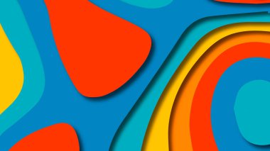 Kağıt Sanat karikatür soyut dalgalar. Kağıt arka plan bölmek. Modern origami tasarım şablonu. Kağıt arka plan kes. Soyut gerçekçi kağıt dekorasyon dokulu tasarımı için