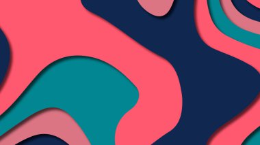 Kağıt Sanat karikatür soyut dalgalar. Kağıt arka plan bölmek. Modern origami tasarım şablonu. Kağıt arka plan kes. Soyut gerçekçi kağıt dekorasyon dokulu tasarımı için